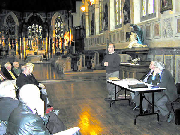 Chris Methven, Parish Council, address the meeting