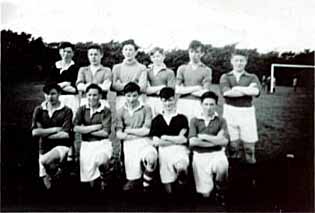The 1st year form team of 1948 - Back, left to right: Charlie Farrell, Joe Devine(as in Bishop!), Eamonn Drummond, Gery Bett, Gerry Devenney, Pat Mundy. Front, left to right: Laurie McMahon, Robert Graham, John Goldie, Peter Gorman, Donald Lamont