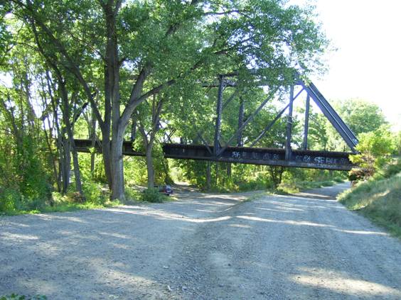 The railroad bridge over the dike