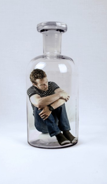 Man trapped in bottle