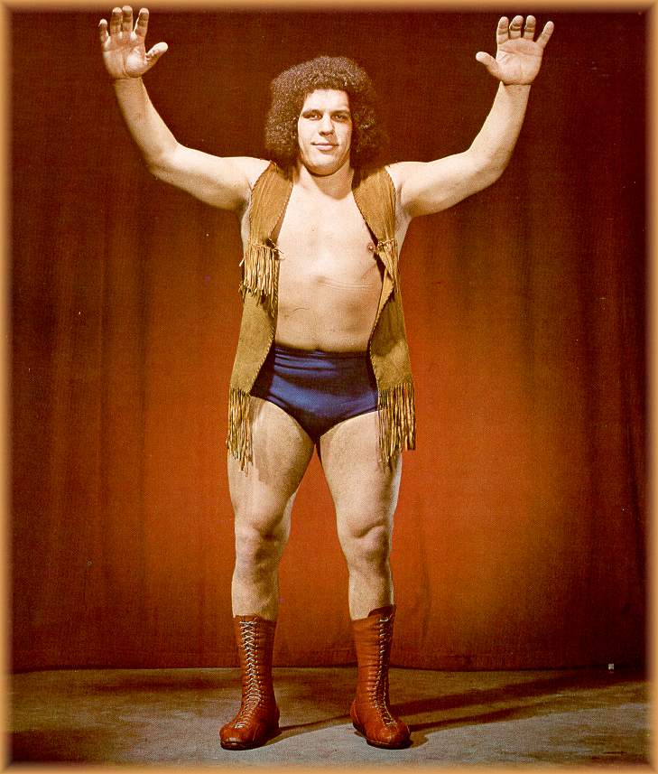 This is how André was presented as the Giant Jean Ferré in his beginnings in Montreal: sort of a crime fighter gimmick which was a crowd pleaser!