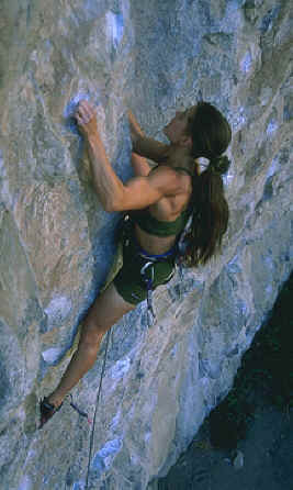 Alli on her first 5.13, Poetic Justice, Rifle, Colorado (Matt Reynolds photo)