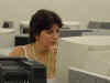 Mrs. Laura Valdes preparing lessons in the numerical form for the ESL, Foreign Languages, VESOL, Accent Improvement, and Translation & Interpretation courses. 