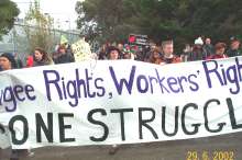 The banner which led the march