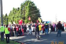blocking the road