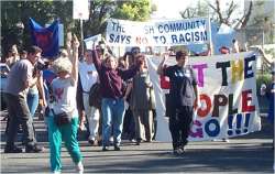 Marching to the rear of the centre