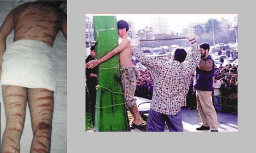 A public flogging of 15-year-old boy