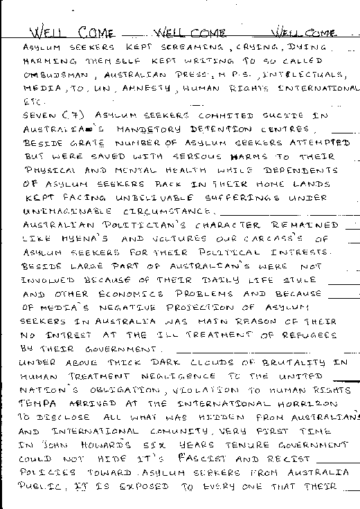 Statement of welcome