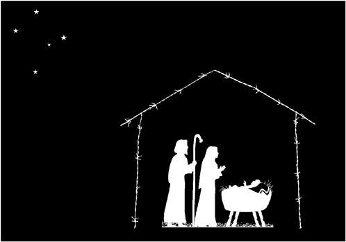 barbed wire nativity