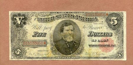 General Thomas $5 Dollar Treasury Note