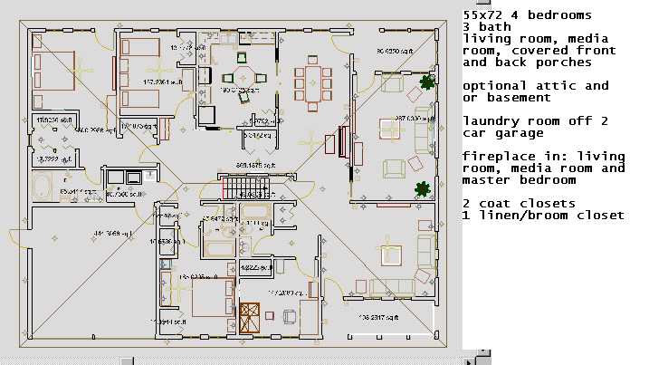 55 ft x 72 ft, 4 bed rooms** dimensions way off. most likely 62 ft x 66 ft!!!!!!!