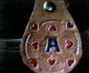 A, half inch w/ mini hearts lightly dyed background