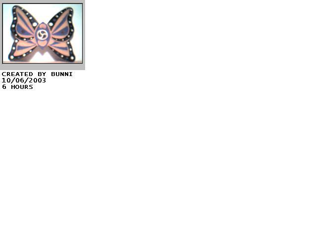 blue leather butterfly barrette