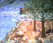 waterfall hidden behind trees