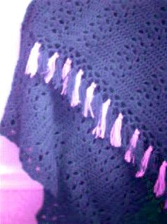 Legend's afghan, soft navy & bright gold