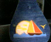 yellow/orange sails in moonlight