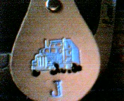 tractor trailer - light blue on natural background