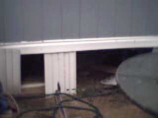 skirting just north of the porch