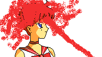 Oh no, she's being attacked by a swarm of red ants!