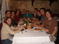 Enjoying paella with the wine M. Viselli suggested. Photo by Denis Brusset