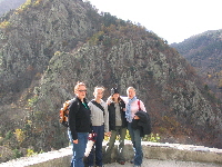 Me, Julia, Kathryn and Janice, on the way up to one of the Cathares' hideouts. Photo by Christian Caron