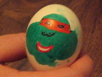 Michael-egg-elo. Created by Meghan Hansen and Julie Gelmich. Photo by Tom Hansen