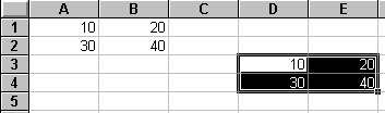 Copying a block of cells