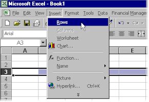 Inserting a row