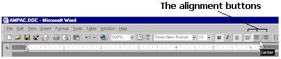 The alignment buttons