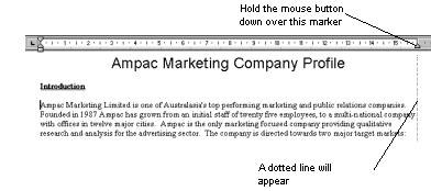 Adjusting the right margin
