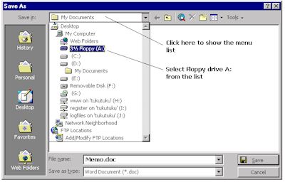 Select the floppy drive