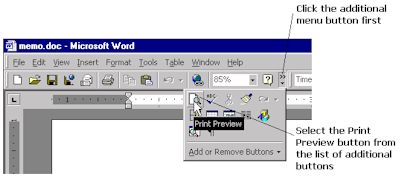 Selecting print preview