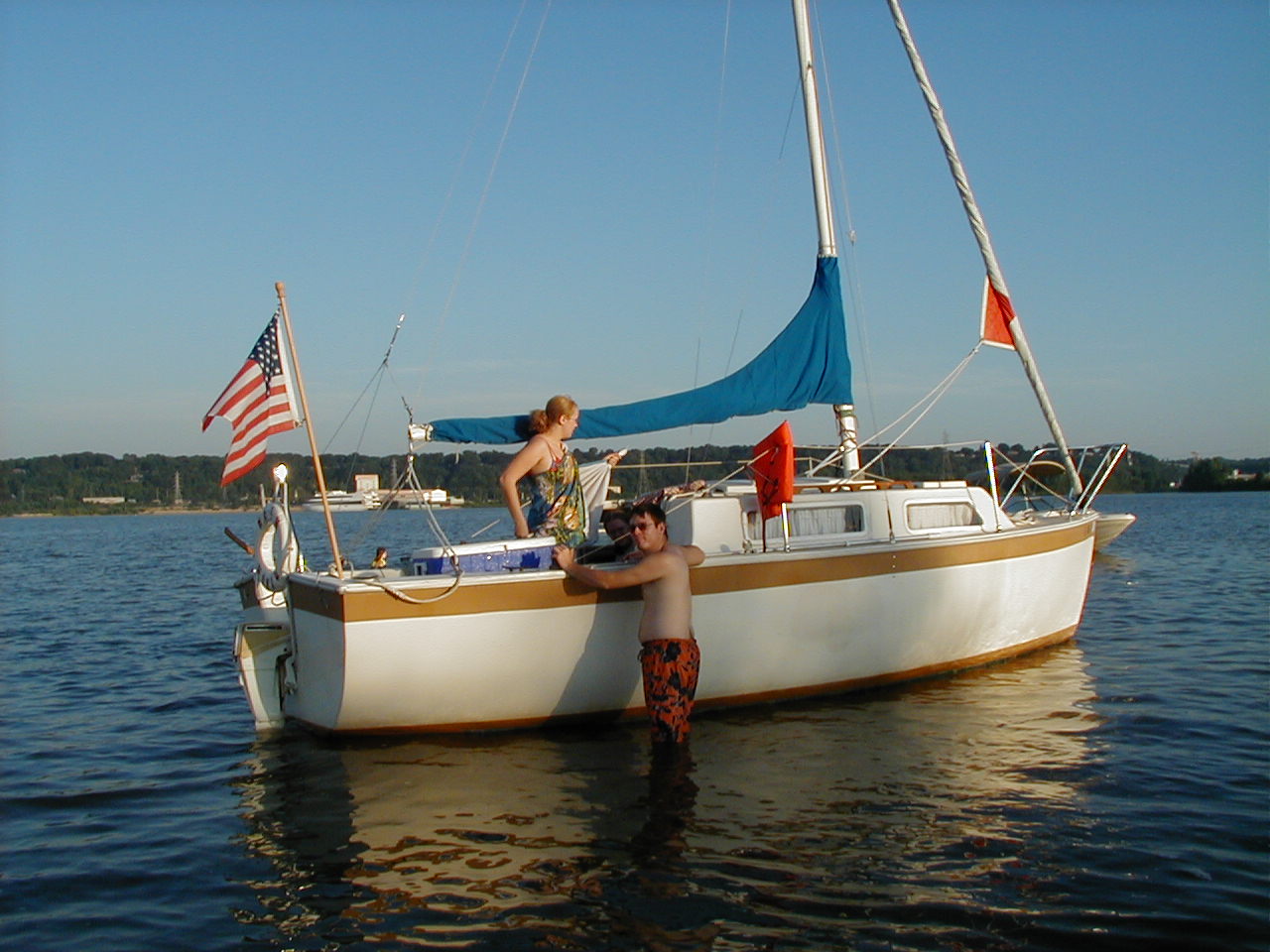 Travis and Casey on boat