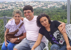 Ninosa, Gilberto e &Eacute;rica no restaurante Trem da Serra