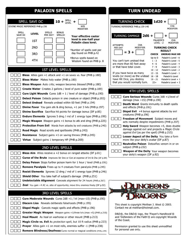 Paladin Powers Sheet