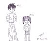 A very rough ink sketch of young Mikai-Miho