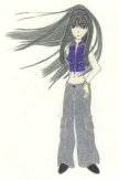 Meilin clothed in Kai inspired clothes and with lots of hair!