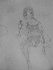 sakura holding a flower (someone must have given it to her......)