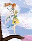 Just a CGed picture of Sakura standing in a Sakura tree using The Fly