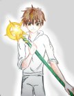 syaoran with staff (from sealing the Crystal Card)