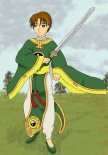 Syaoran battling Eriol again, this time with a background!  As mediocre as it is!