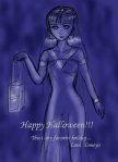 Tomoyo's Halloween greetings fanart.
