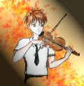 Syaoran playing the violin