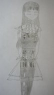 Pencil Sketch of Sakura wishing