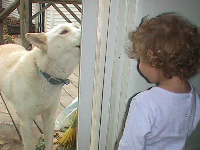 Makayla and Prince talking. 10-6-2002