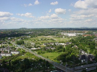 view of Ruhr region from the gasometre in Oberhausen