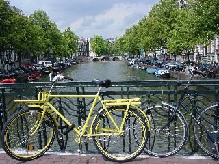 The many canals in Amsterdam