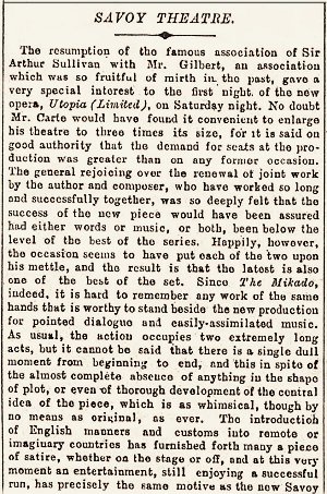 Review of Utopia in the Times