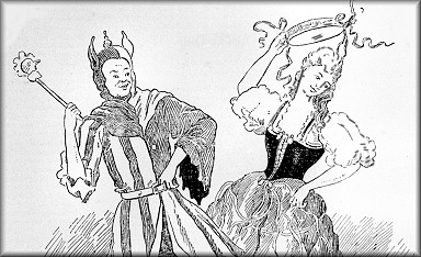 William Elton as Jack Point and Clara Merivale as Elsie in 'The Yeomen of the Guard'. Picture courtesy of the Alexander Turnbull Library, Wellington, NZ.