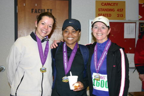 Pam, Melissa, and Judy (Tiffany's Mom) after Napa Valley Marathon